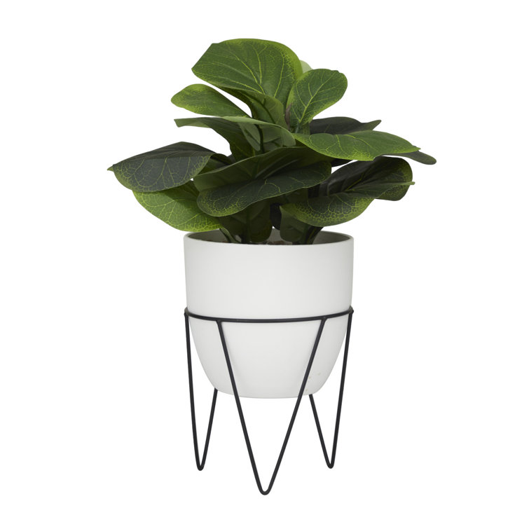 AllModern 19.25'' Faux Herbs Plant in Metal Pot Wayfair